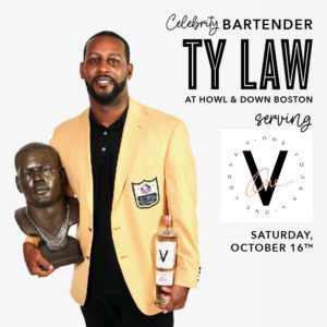 Celebrity Bartender Ty Law at Howl at the Moon Boston and Down Boston